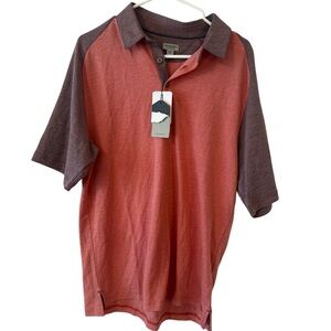 Ashworth  Red Rust Contrast Polo Shirt NWT size small